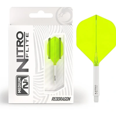 Afbeelding van RED DRAGON Nitro Flite Integrated Flight &amp; Shaft System, nr. 2 vorm en design, wit geel, gemiddelde lengte