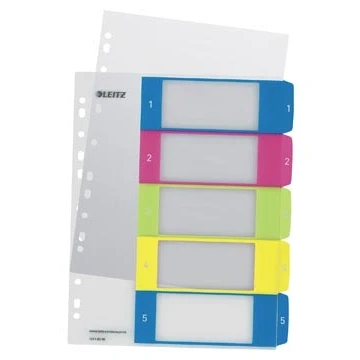 Afbeelding van Leitz WOW printbare index, 5 tabs tabbladen