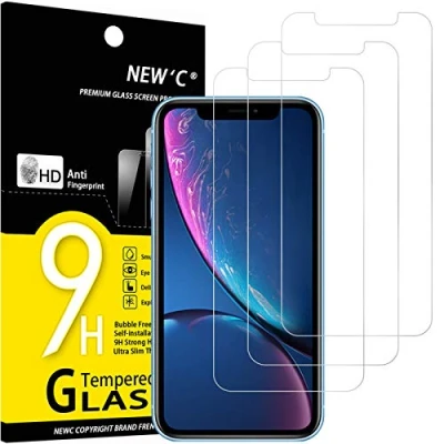 Afbeelding van NEW&#039;C 3 Stuks, Screen Protector voor iPhone 11, XR (6.1 Inch), Gehard Glass Schermbeschermer Film 0.33 mm ultra transparant, resistent