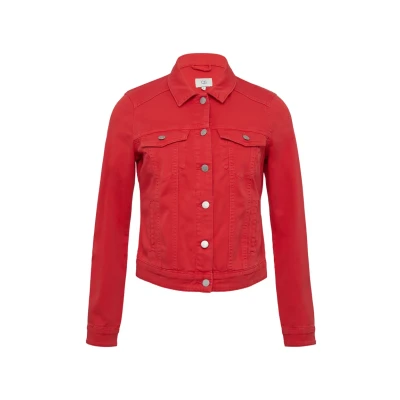 Afbeelding van QS Colourdenimjacke Spijkerjas, Dames, Maat: XS, Rot