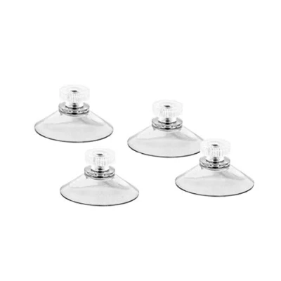 Afbeelding van Vakuplastic 4 x zuignap Ø 40 mm met M4 schroefdraad V2A, zuignappen, kartelmoer helder