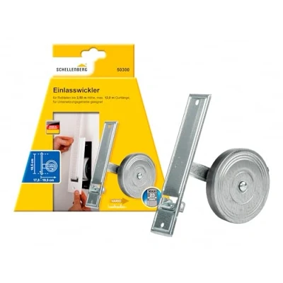 Afbeelding van Schellenberg 50300 gordeloproller voor rolluiken, inbouwmontage, gatafstand 18,5 cm, inlaatoprolsysteem maxi, verzinkt