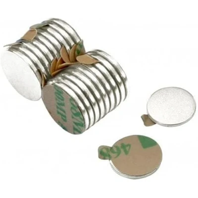 Afbeelding van Zelfklevende N42 neodymium magneet voor kunst, ambachten, modelbouw, doe het zelf, hobby, kantoor en thuis, 10 mm dia x 1 0,58 kg trek noord pak van 20