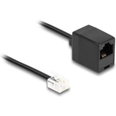 Afbeelding van Delock Telefonkabel RJ11 Stecker zu RJ45 Buchse schwarz 2 m HQ produ