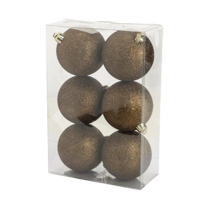 Afbeelding van Cosy &amp; Trendy Kerstballen 6 stuks donkerblauw glitters 8 cm