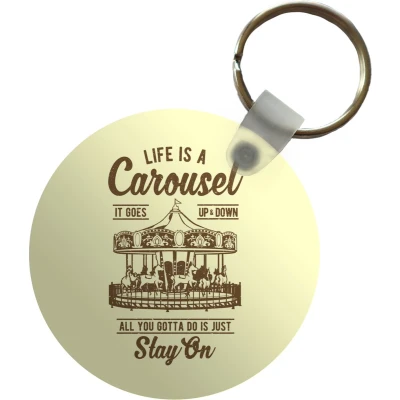 Afbeelding van Sleutelhanger Draaimolen Quotes Vintage Plastic Rond Uitdeelcadeautjes Vaderdag cadeau Geschenk Cadeautje voor hem Tip Mannen