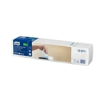 Afbeelding van Tork Xpressnap Snack dispenserservet 21,3x21,6cm 2 laags 1/4 vouw Leaf Design wit 5x100x8