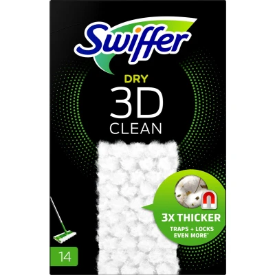 Afbeelding van Swiffer Dry 3D clean stofwisdoekjes navulling doosje a 14 stuks