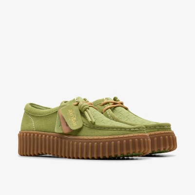 Afbeelding van Clarks Torhill BEE Sportieve veterschoenen, Dames, Maat: 38, Apple Veloursleer