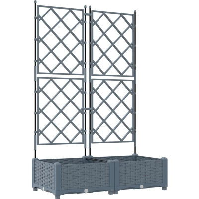 Afbeelding van vidaXL Tuinplantenbakken Lichtgrijs Kunststof 80 x 40 125,5 cm