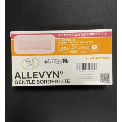 Afbeelding van Allevyn gentle border lite 5.5 x 12 cm 10 stuks per doos