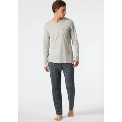 Afbeelding van Schiesser Fine Interlock Pyjama 178110 Grey Melange 54