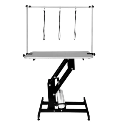 Afbeelding van Monster Shop Grijs Professionele Hondentrimeertafels Hydraulisch Verstelbare Trimeertafel Gewichtscapaciteit 180 kg 4 Poten 106 x 61 cm