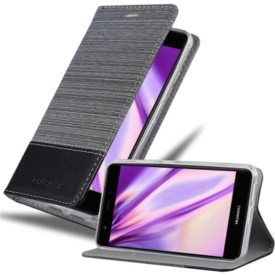 Afbeelding van Cadorabo Hoesje geschikt voor Huawei NOVA in GRIJS ZWART Beschermhoes met magnetische sluiting, standfunctie en kaartvakje Book Case Cover Etui