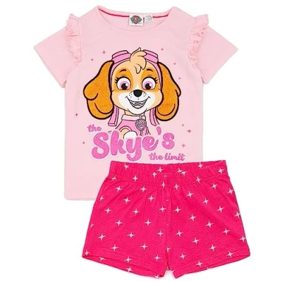 Afbeelding van PAW Patrol Meisjes Pyjama Kids Peuters Skye Roze T Shirt Shorts Pjs Set Character Merchandise geschenken
