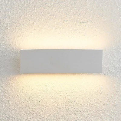 Afbeelding van Lindby LED wandlamp 2 lichts staal H: 8 cm wit Inclusief lichtbronnen