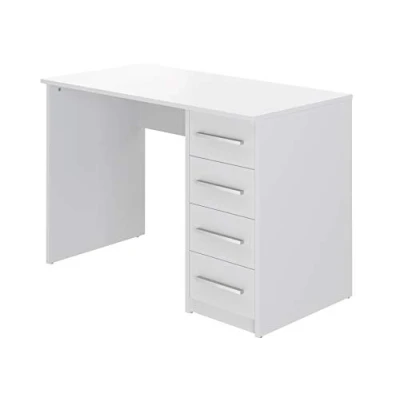 Afbeelding van Amazon Basics Idro Bureau, rechthoekig, modern, consoletafel, computertafel met 4 laden, 56 x 110 73 cm, wit (voorheen Movian)