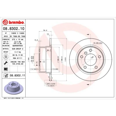 Afbeelding van Brembo Remschijf 08.8302.11