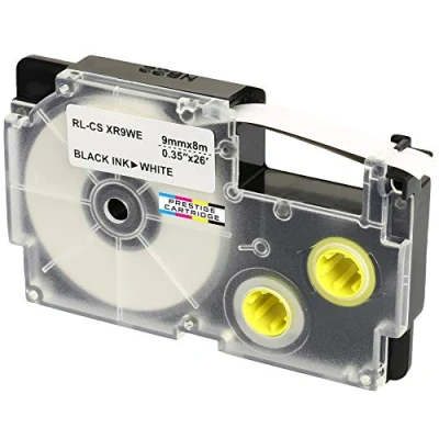 Afbeelding van Compatibel Lint Label Tape XR 9WE 9WE1 Zwart op Wit 9mm x 8m Vervanging voor Casio KL 60 70E 100 100E 120 200 200E 300 750 780 820 2000 7200 7400 8100 8200 P1000 C500 CW L300