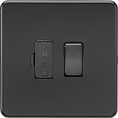 Afbeelding van Knightsbridge SF6300MBB Schroefloze 13A Geschakelde Spur Unit Zekeringdeksel, 230 V, Mat Zwart