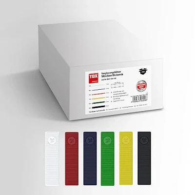 Afbeelding van TOX Raamafstandsbeglazingsblokken Assortiment 300 stuks, veelkleurige afstandsblokken van kunststof, belastbaar tot 3 ton, polypropyleen, per maat 50 1 doos, 065100100