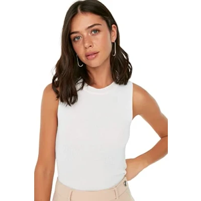 Afbeelding van Trendyol Ecru Gebreide Blouse Met Ronde Hals Twoss21Bz0098
