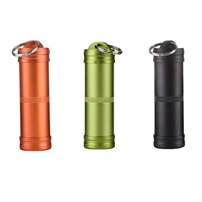 Afbeelding van 1/2/3 Stks Aluminium Pil Organizer Box Sleutelhanger Waterdicht 3 Kleuren Container Draagbare Fles voor Houder Buiten Camping Reizen Zwart/Groen/Oranje