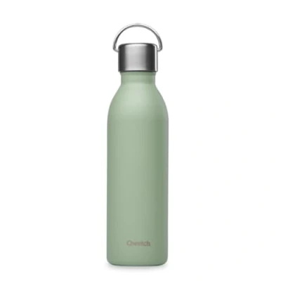 Afbeelding van Qwetch Thermosfles, Actief, lindegroen, 600 ml, drinkfles met handvat van gerecycled roestvrij staal, 24 uur koud en 12 warm, waterdicht, BPA vrij compact