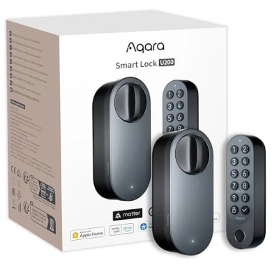 Afbeelding van Aqara Slim Deurslot U200 (Inclusief Vingerafdruk Toetsenbord), Matter over Thread, met Apple Home Key en oplaadbare batterij, Ondersteunt Home, Google Alexa SmartThings, Zwart