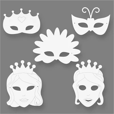 Afbeelding van Creotime Sprookjesmaskers Wit H: 13,5 25 Cm B: 17