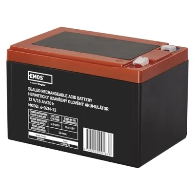 Afbeelding van EMOS Onderhoudsvrije loodaccu 12 V 15 Ah cyclusbestendig, tractie accu voor e bike, elektrisch voertuig, kinderauto, golfcaddy, rolstoel, elektrische fiets, bedieningsapparaten, 150 x 100 102 mm
