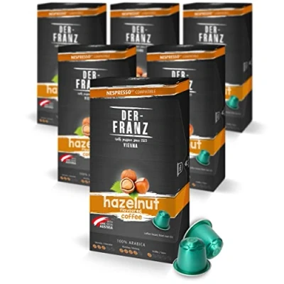 Afbeelding van Der Franz Nespresso compatibele Koffiecapsules, 6 x 10 gearomatiseerd met hazelnootaroma