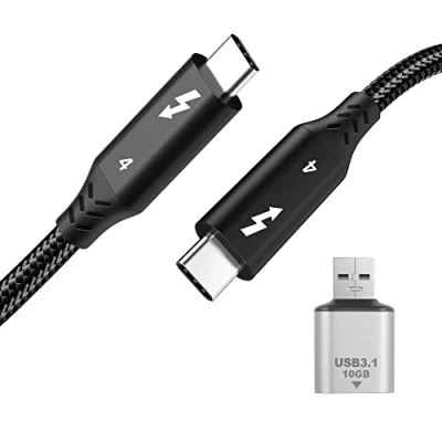 Afbeelding van Thunderbolt 3 laadkabels 2 m, ondersteunt 100 W vermogen, 40 Gbps gegevensoverdracht USB C naar kabel voor MacBook Pro, Google Pixel, Nexus 6P, Huawei Matebook, enz