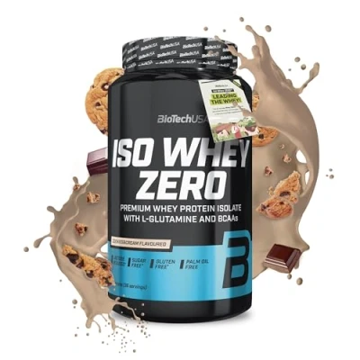Afbeelding van BioTechUSA Iso Whey Zero Premium Protein Isolate Grass Fed Enzyme Free Sugar and Gluten free, 908 g, Koekjes &amp; Crème