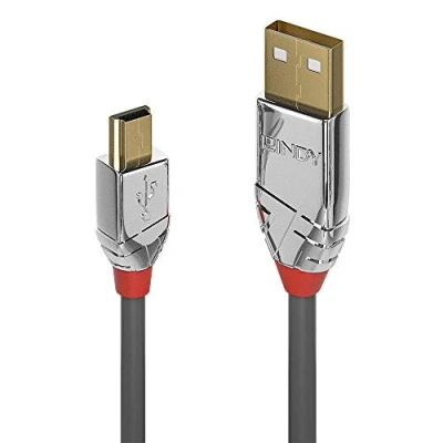 Afbeelding van Lindy 36634 5m USB A Mini B Mannelijk Grijs kabel