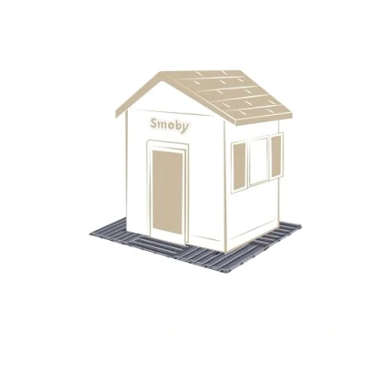 Afbeelding van Smoby Set van 6 tegels Huisvloer Anti UV 45x45cm Houtstructuur textuureffect 100% gerecycled plastic Gemaakt in Frankrijk.