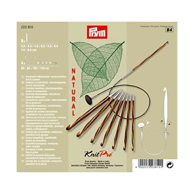 Afbeelding van Prym Tunesische set Natural 3,5 8,0 mm haaknaald, hout, meerkleurig, 8