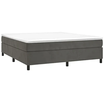 Afbeelding van Boxspringframe fluweel donkergrijs 200x200 cm