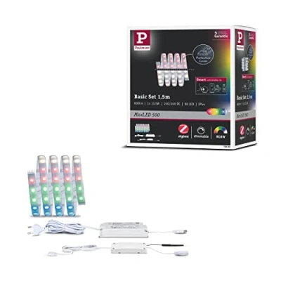 Afbeelding van Paulmann MaxLED 500 Basisset 1,5m Zigbee RGBW 78883 LED strip complete set Met connector (male) 24 V 1.5 m Warmwit 1 stuk(s)