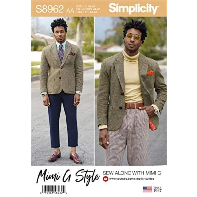 Afbeelding van SIMPLICITY Naaipatroon S8962 Herenblazer, gevoerd, papier, wit, diverse