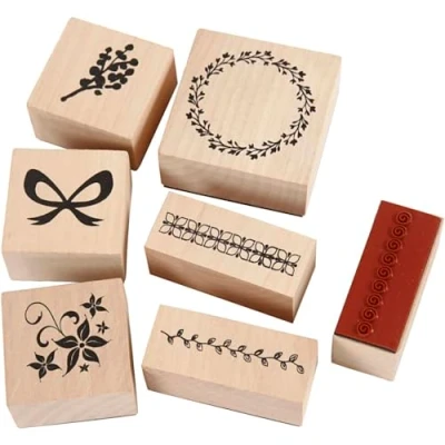 Afbeelding van Creativ Company Houten Stempelset Natuur, 7dlg.