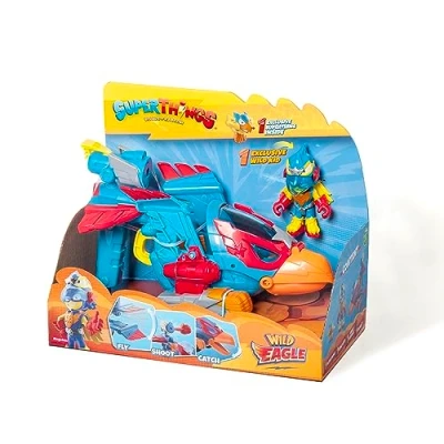 Afbeelding van SuperThings Wild Eagle adelaarsvliegtuig incl. 1 Kid en SuperThing Held Exclusive Shooter &amp; Trigger voor het openen van de snavel adelaar veroveren