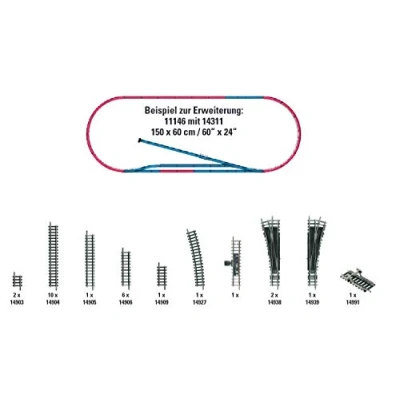Afbeelding van N Minitrix rails 14311 Uitbreidingsset 1 set(s)