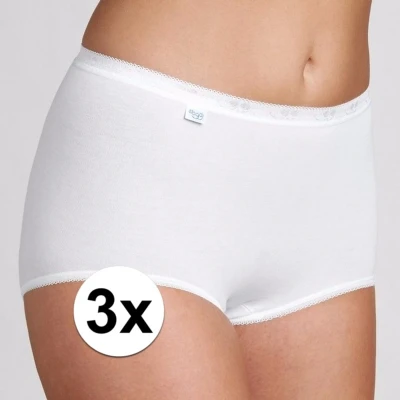Afbeelding van 3x Sloggi basic maxi senioren dames slip wit 54 onderbroek