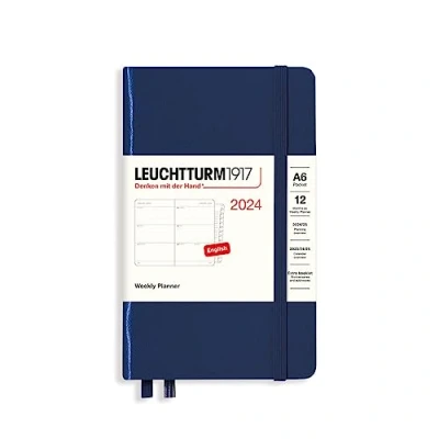 Afbeelding van LEUCHTTURM1917 Pocket 367628 weekkalender (A6) 2024, 12 maanden, marine, Engels