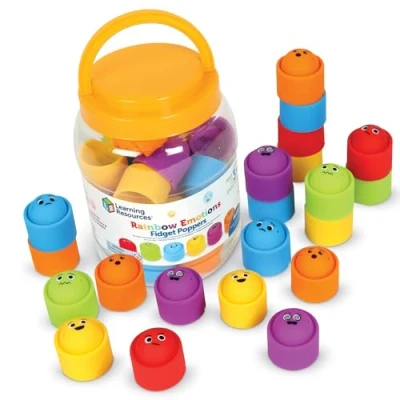Afbeelding van Learning Resources Rainbow Emotie fidget Poppers Klassenset met 24, 3+ jaar, Express your feelings, speeltje, zintuiglijk speelgoed voor autisme, squishy fidgetspeelgoed, SEL