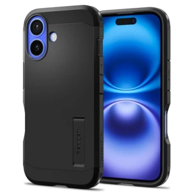Afbeelding van Spigen Tough Armor (AI) Case Compatibel met iPhone 16 hoesje Zwart