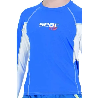 Afbeelding van Seac RAA Long Evo Kid rashguard met lange mouwen voor kinderen UV zwem en snorkeltop Wit/blauw S