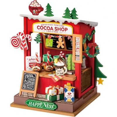 Afbeelding van Robotime Cocoa Shop Miniatuurhuisje DS042 Knutselen Bouwpakket Hobby Kerst Creatief
