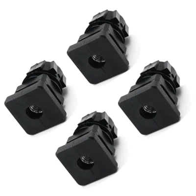 Afbeelding van Design61 4x schroefdraadstop vierkante buisstoppen 25 x mm 1 1,5 met M8 binnendraad